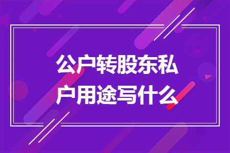 公户转股东私户用途写什么