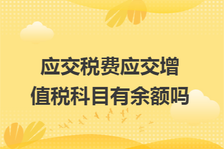 应交税费应交增值税科目有余额吗