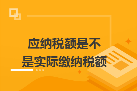 应纳税额是不是实际缴纳税额