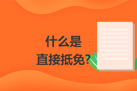 什么是直接抵免? 什么是直接抵免?