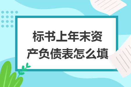 标书上年末资产负债表怎么填