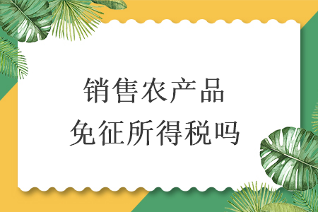 销售农产品免征所得税吗