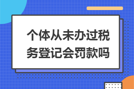 个体从未办过税务登记会罚款吗