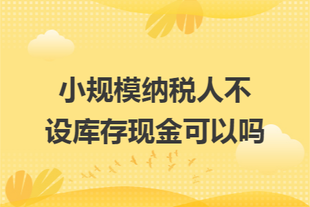 小规模纳税人不设库存现金可以吗