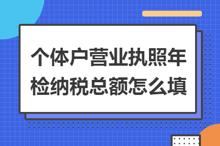 个体户营业执照年检纳税总额怎么填