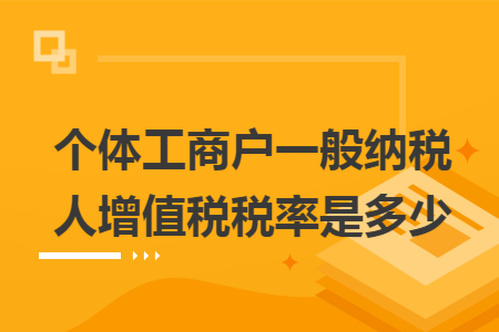 个体工商户一般纳税人增值税税率是多少