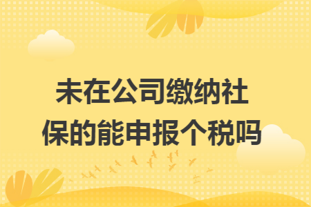 未在公司缴纳社保的能申报个税吗