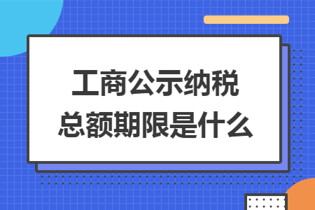 工商公示纳税总额期限是什么