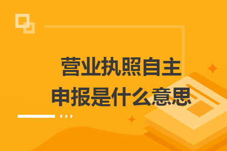 营业执照自主申报是什么意思