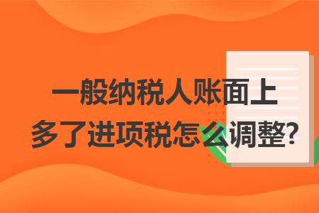 一般纳税人账面上多了进项税怎么调整?