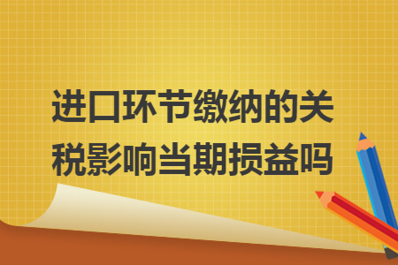 进口环节缴纳的关税影响当期损益吗 进口环节缴纳的关税影响当期损益吗