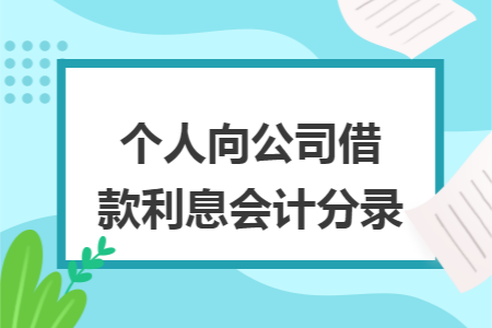 个人向公司借款利息会计分录