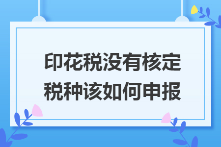 印花税没有核定税种该如何申报