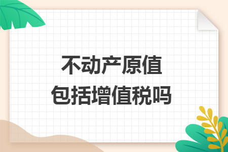 不动产原值包括增值税吗