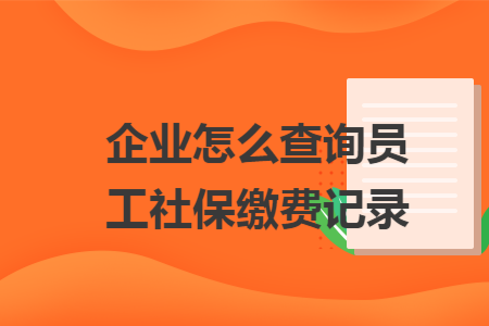 企业怎么查询员工社保缴费记录