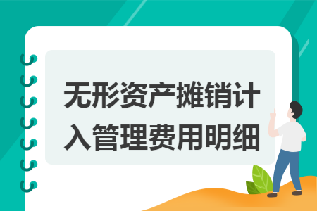 无形资产摊销计入管理费用明细