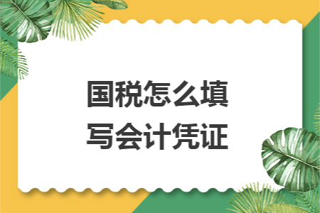 国税怎么填写会计凭证