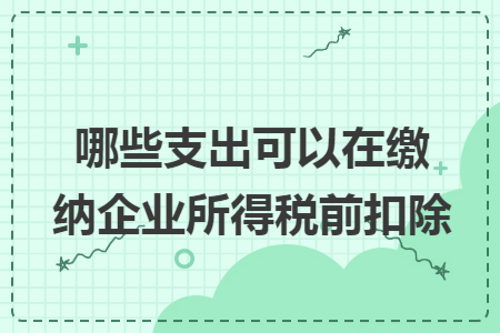 哪些支出可以在缴纳企业所得税前扣除 哪些支出可以在缴纳企业所得税前扣除