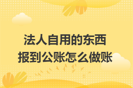 法人自用的东西报到公账怎么做账