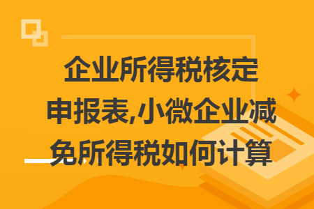 企业所得税核定申报表,小微企业减免所得税如何计算