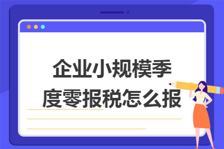企业小规模季度零报税怎么报