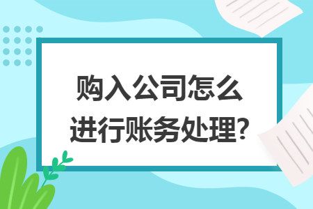 购入公司怎么进行账务处理? 购入公司怎么进行账务处理?