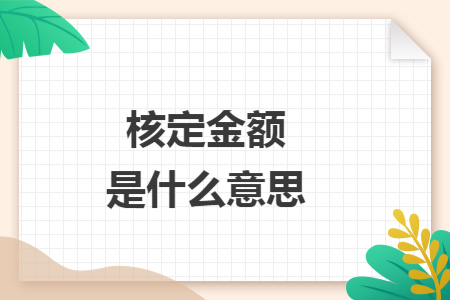 核定金额是什么意思
