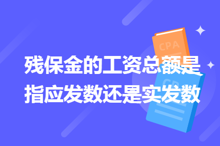 残保金的工资总额是指应发数还是实发数