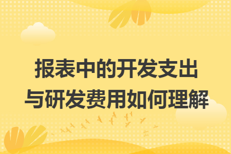 报表中的开发支出与研发费用如何理解