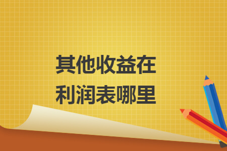 其他收益在利润表哪里
