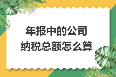 年报中的公司纳税总额怎么算