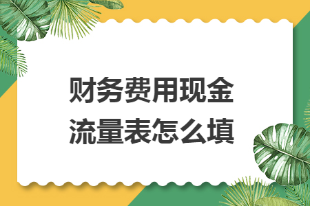 财务费用现金流量表怎么填