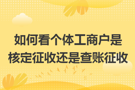 如何看个体工商户是核定征收还是查账征收