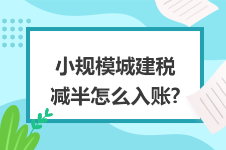 小规模城建税减半怎么入账?