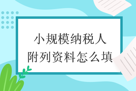 小规模纳税人附列资料怎么填