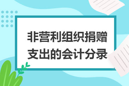 非营利组织捐赠支出的会计分录