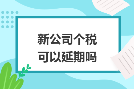 新公司个税可以延期吗