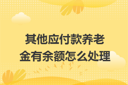 其他应付款养老金有余额怎么处理