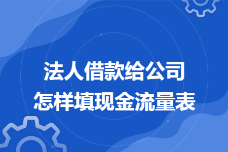 法人借款给公司怎样填现金流量表