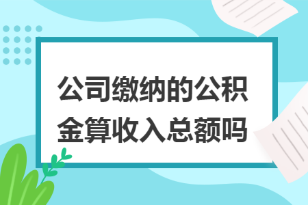 公司缴纳的公积金算收入总额吗