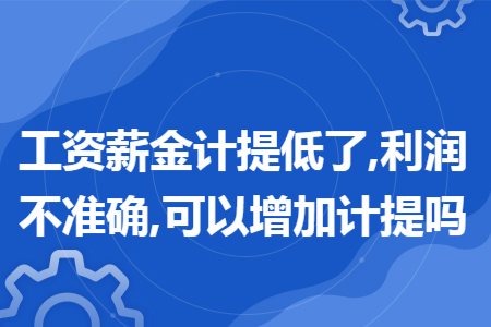工资薪金计提低了,利润不准确,可以增加计提吗