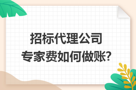 招标代理公司专家费如何做账?