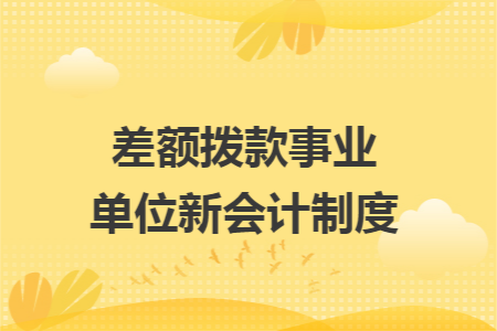 差额拨款事业单位新会计制度