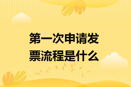 第一次申请发票流程是什么 第一次申请发票流程是什么