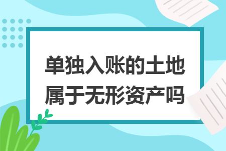 单独入账的土地属于无形资产吗