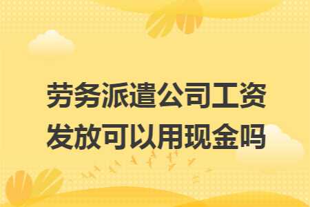 劳务派遣公司工资发放可以用现金吗