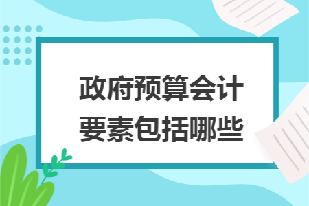 政府预算会计要素包括哪些