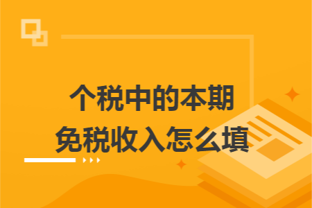 个税中的本期免税收入怎么填