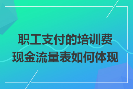 职工支付的培训费现金流量表如何体现