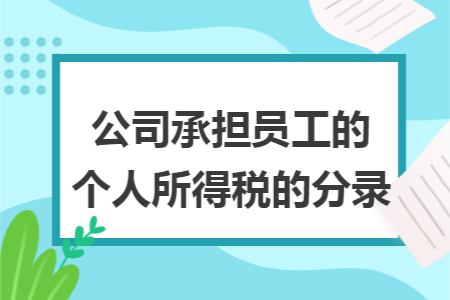 公司承担员工的个人所得税的分录